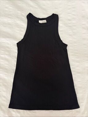 Treasure & Bond Black Ribbed Tank Top